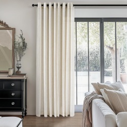 Set 2 Perdele Voal Topfinel cu In Natural 140 x 235 cm, Finisaj Semitransparent cu Inele Metalice (Capsate), Stil Modern Boem pentru Living și Dormitor - Img 6