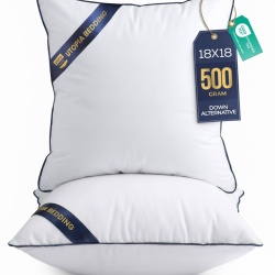 Set 2 perne decorative pentru umplutură Utopia Bedding, 45 x 45 cm (18x18 inch), umplutură siliconizată pufoasă, perne albe pentru canapea, fotoliu sau pat