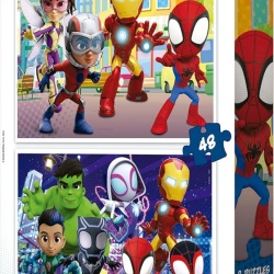 Set 2 Puzzle-uri Educa Marvel Spidey and His Amazing Friends, 2 x 48 Piese, pentru Copii 4+ Ani, Model 19678 - Img 6