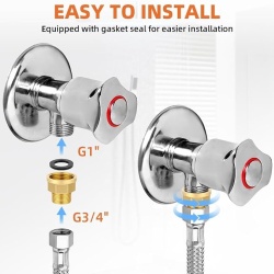 Set 2 Reducții / Adaptori din Alamă 3/4" Exterior x 1" Interior, Bucșă Filetată Hexagonală cu 2 Inele de Etanșare, pentru Apă, Gaz și Combustibil - Img 5