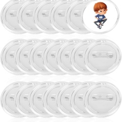 Set 20 Baloane / Insigne Acrilice Transparente 37 mm, Insigne Rotunde Blank pentru Personalizare DIY, Broșe de Inserție fără Mașină de Presat, pentru Meșteșuguri, Cadouri și Evenimente