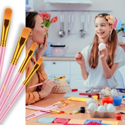 Set 20 Piese pentru Machiaj și Pictură pe Față: 10 Pensule Artistice Diverse Mărimi și 10 Bureți de Machiaj, Peri din Nailon Fin, pentru Copii și Adulți - Img 5