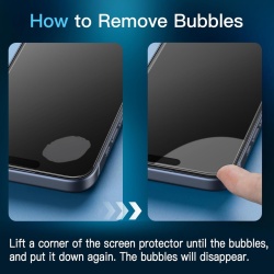 Set 3 Folii de Protecție din Sticlă Securizată JETech pentru iPhone 15 Pro Max, Duritate 9H, Ultra-Transparente, cu Cadru de Montare - Img 8
