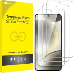 Set 3 Folii de Protecție din Sticlă Securizată JETech pentru Samsung Galaxy S24 (6.2"), Duritate 9H, Ultra-Transparente