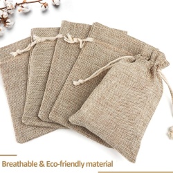 Set 30 Săculeți din Iută Naturală 10 x 15 cm, Săculeți Cadou cu Șnur Textil, Reutilizabili, pentru Bijuterii, Calendar Advent, Proiecte DIY, Nunți și Crăciun - Img 6