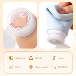 Set 4 Recipiente de Călătorie, 98 ml, Silicon, Antiscurgere, pentru Șampon și Cosmetice, Multicolor - Img 4