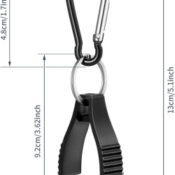 Set 6 Cleme Suport pentru Mănuși de Protecție cu Carabină, Clemă cu Dinți Întrepătrunși și Desprindere de Siguranță, Prindere pe Curea, Negru - Img 6