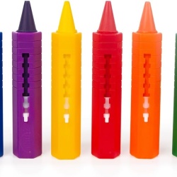 Set 6 Creioane Ceară pentru Cadă ZIMPLI, Lavabile și Colorate, Jucărie Creativă pentru Copii, Ușor de Curățat - Img 3