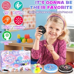 Set 8 Jucării Anti-Stres Mochi Squishy (4 Biscuiți și 4 Lăbuțe de Pisică), Jucării Senzoriale Kawaii pentru Relaxare și Cadouri, Material Flexibil și Plăcut la Atingere - Img 6