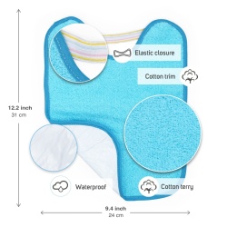 Set bavete Ti-Tin, 4 Bucati, Bumbac 90%/Poliester10%, 24 x 31 cm, 6-18 luni, Multicolor - Img 2