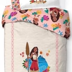 Set cearceaf de pilotă single Jay Franco Disney Moana 100% bumbac, include față de pernă, 50 x 70 cm