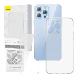 Set husa transparenta si sticla securizata Baseus Corning pentru iPhone 13 Pro Max