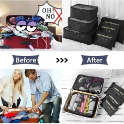 Set organizatoare bagaj și troler Vicloon, genți de călătorie tip packing cubes și saci de compresie pentru haine, cosmetice și accesorii - Img 2