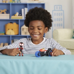 SPIDEY PRIETENII EXTRAORDINARI SET MOTOCICLETA SI FIGURINA MILES MORALES SPIDER MAN 10CM - Img 3