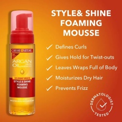 Spumă de Coafat Creme of Nature cu Ulei de Argan Style & Shine Foaming Mousse, 7.0 fl oz / 207 ml - Img 4