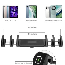 Suport de Podea Reglabil pentru Tabletă și Telefon LanPavilion, Braț Flexibil Tip Gât de Lebădă 40 cm, Rotație 360°, Bază Metalică Stabilă și Grea (1.8 kg), Compatibil 4.7–12.9 Inch, Negru - Img 2