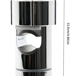 Suport / Glisor Universal Reglabil pentru Para de Duș, Compatibil Bare de 18–25 mm, Rotație 360°, cu Cârlig Integrat, Finisaj Cromat (Argintiu) - Img 6