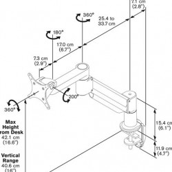 Suport monitor birou Vogel`s PFD8543 pentru monitoare cu diagonale intre 10''-26''(25-66cm), max. 11 kg. - Img 3