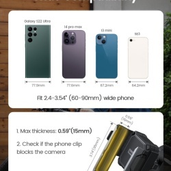 Suport Telefon Bicicletă și Motocicletă Lamicall Camera-Friendly, Clemă Reglabilă Ghidon 15–40 mm, Compatibil Telefoane 4.7–7.0 Inch (Grosime până la 15 mm), Design fără Blocare Cameră Foto, pentru Bicicletă - Img 3