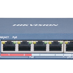 Switch Hikvision DS-3E0105P-E(B), 4 porturi, PoE - Img 2