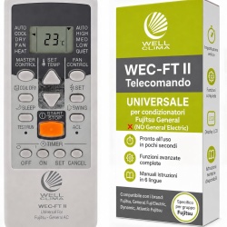 Telecomandă Universală Wellclima WEC-FT2 pentru Aer Condiționat Fujitsu / General / Fuji Electric, 4 Viteze + Silențios, Gata de Utilizare
