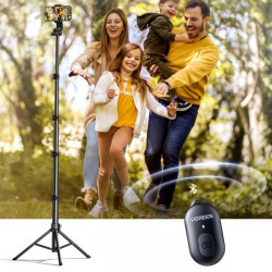 Ugreen LP680 selfie stick cu suport si telecomanda Bluetooth 1,8m - negru - Img 2