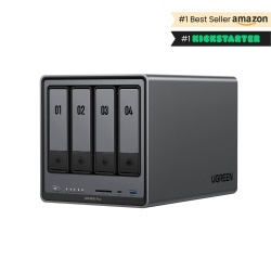 UGREEN Network Attached Storage DXP4800 Plus cu procesor Intel X86 Gold 5 6 Cores, 4-Bay, 8GB DDR5, HDMI 4K (Diskless), Gri
