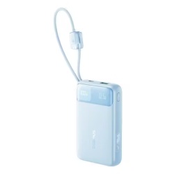 Acumulator extern Baseus EnerFill FC11 Digital Display 20.000 mAh, 22.5W, cablu USB-C si Lightning incorporat, Albastru