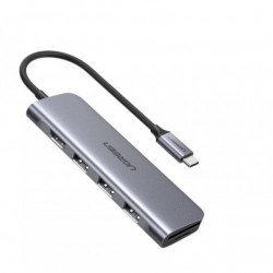 Adaptor 5in1 UGREEN USB-C la 3 Porturi SB3.0-A Hub + HDMI + TF/SD (Space Gray)
