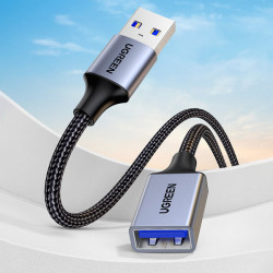 Adaptor cablu prelungitor Ugreen USB (mascul) - USB (fema) 3.0 5Gb/s 0.5m gri (US115)