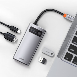 Adaptor/Hub Baseus Metal Gleam 4in1 USB Type C - USB Type C Power Delivery 100 W / HDMI 4K 30 Hz / 1x USB 3.2 Gen 1 / 1x USB 2.0 (CAHUB-CY0G) - Img 4