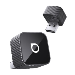 Adaptor Ottocast Mini Cube 3.0 2025 Wireless CarPlay si Android Auto, Plug and Play 2-in-1, Negru