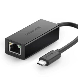 Adaptor retea Ugreen, „30287” extern, USB Type-C (Tata) la port 10/100 Mbps RJ-45, negru