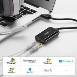 Adaptor Ugreen USB extern cu placa audio de sunet de 3,5 jack 15cm - Img 5
