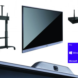 All In One Interactiv DONVIEW DS-75IWMS-L05A, camera videoconferinta, stand mobil 6324, OPS i3 si Windows 10