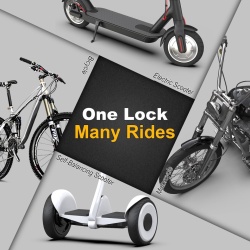 Antifurt / Lacăt tip Cătușă pentru Trotinetă Electrică și Bicicletă AMZLOCK, Lungime 90 cm, Greutate 1.2 kg, Oțel aliat, Închidere Automată One-Touch, Include 3 Chei, Negru - Img 3