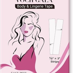 Bandă dublu adezivă pentru haine și decolteu Fashion Tape, set 108 bucăți, hipoalergenică, Transparent