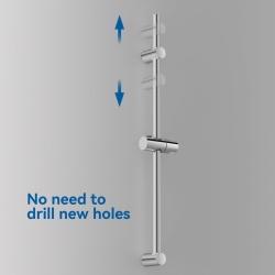 Bară de Duș Reglabilă Auralum 70 cm din Inox Cromat, Suport Pară de Duș Reglabil pe Înălțime și Rotativ 360°, Sistem de Prindere Variabil pe Găurile Existente, Finisaj Lucios Anti-Coroziune - Img 3