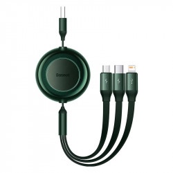 Baseus Bright Mirror 2, cablu USB 3-in-1 pentru micro USB / USB-C / Lightning 3,5 A 1,1 m (verde)