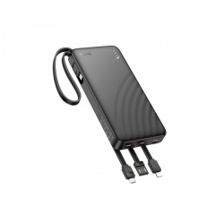 Baterie Externa HOCO J146, 10000mAh, 10W, 1 x Lightning - 1 x microUSB - 1 x USB-A - 1 x USB-C, Neagra
