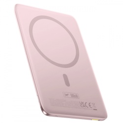 Baterie Externa Wireless Baseus PicoGo AM41, 5000mAh, 20W, PD + FQI, 1 x QI - 1 x USB-C, Roz