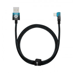 Cablu 90 Baseus MVP 2 cu cot cu USB lateral / mufa Lightning 1m 2.4A albastru (CAVP000021)
