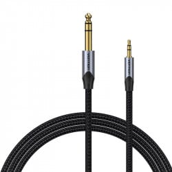 Cablu audio 3,5 mm TRS tata la 6,35 mm tata 5 m Vention BAUHJ gri - Img 1