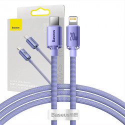 Cablu Baseus Crystal Shine USB-C la Lightning, 20W, PD, 1,2 m (violet)