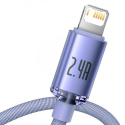 Cablu Baseus Crystal Shine USB la Lightning, 2,4 A, 2 m (violet) - Img 4