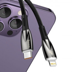 Cablu Baseus Glimmer Series cu incarcare rapida USB-C - Lightning 480Mb/s PD 20W 2m alb - Img 6