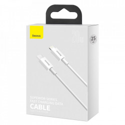 Cablu Baseus USB Type C - Lightning Power Delivery 20 W 1 m White (CATLYS-02) - Img 2