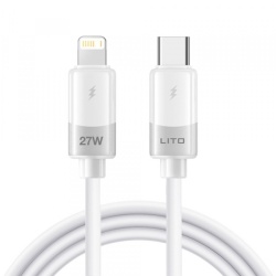 Cablu Date si Incarcare USB-C - Lightning Lito LD07, 20W, 1m, Alb