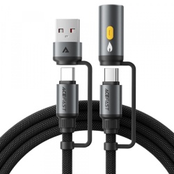 Cablu Date si Incarcare USB-C / USB-A - USB-C / Bricheta Acefast J6, 60W, 1.2m, Negru