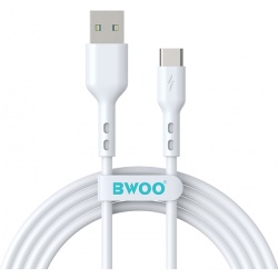 Cablu Date si Incarcare USB-C - USB-C BWOO X172C, 60W, 1m, Alb